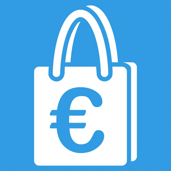 Εικονίδιο τσάντα για ψώνια από Bicolor ευρώ τραπεζών που — Φωτογραφία Αρχείου