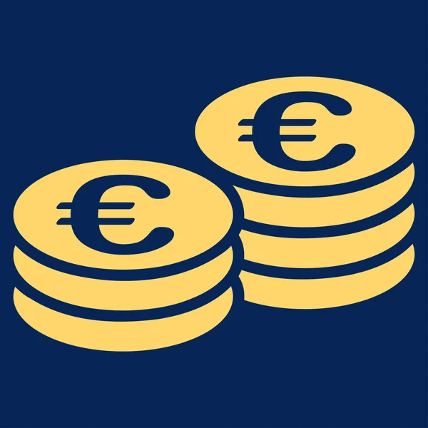 Eurons mynt stackar ikonen Bicolor Euro Banking set — Stockfoto