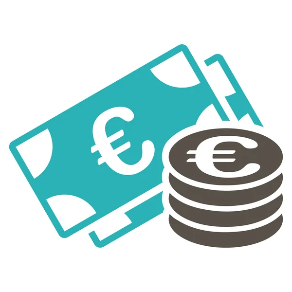 Euro cash icon dari BiColor Euro Banking Set — Stok Foto