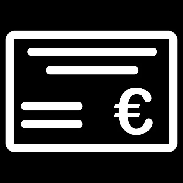 Schecksymbol aus zweifarbigem Euro-Banking-Set — Stockfoto