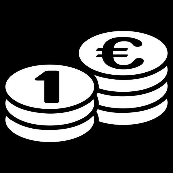 Монети один євро ікона з біколор євро банківських встановити — стокове фото