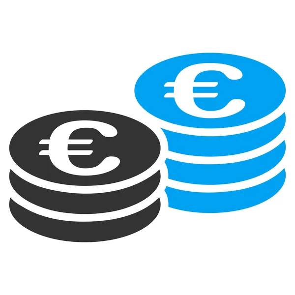 Euro coin stacks icon from BiColor Euro Banking Set — Stock Photo, Image