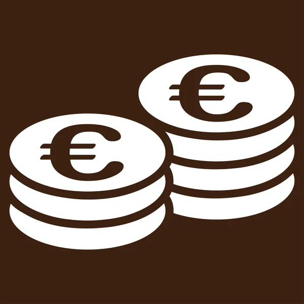 Εικονίδιο στοίβες κέρμα ευρώ από Bicolor ευρώ τραπεζών που — Φωτογραφία Αρχείου