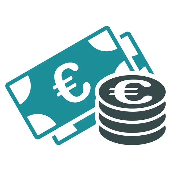 Euro-Bargeld-Symbol aus zweifarbigem Euro-Banking-Set — Stockfoto