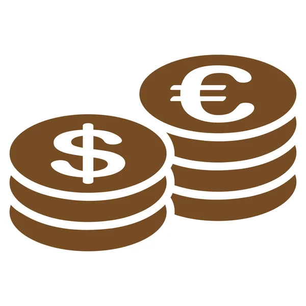 Monete dollaro icona euro da BiColor Euro Banking Set — Foto Stock