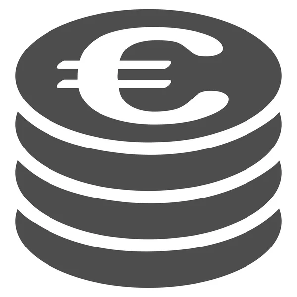 从欧元银行设置双色硬币列图标 — 图库照片