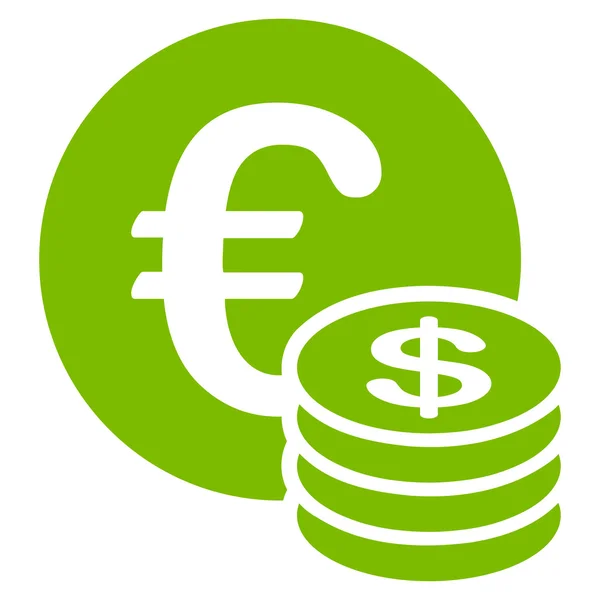 Ícone de pilha de moedas de dólar do BiColor Euro Banking Set — Fotografia de Stock