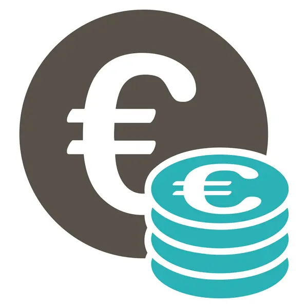 Moneta Euro pila icona da BiColor Euro Banking Set — Foto Stock
