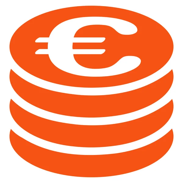 ユーロ銀行二色セットからコイン列アイコン — ストック写真