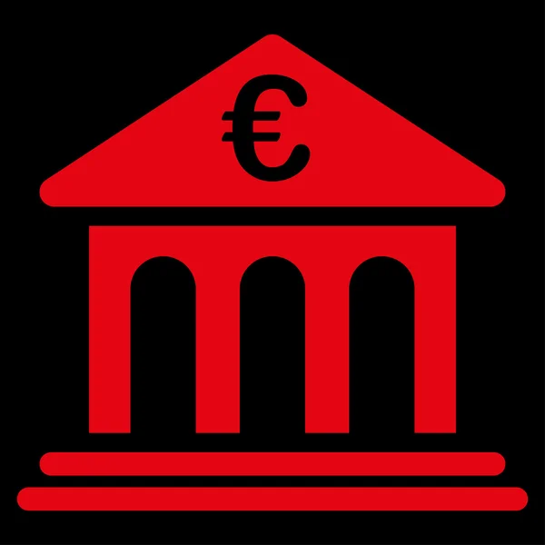 Τράπεζα εικονίδιο από Bicolor ευρώ τραπεζών που — Φωτογραφία Αρχείου