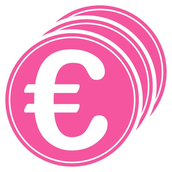 Euró érmék ikon-ból Bicolor Euro banki beállítása — Stock Fotó