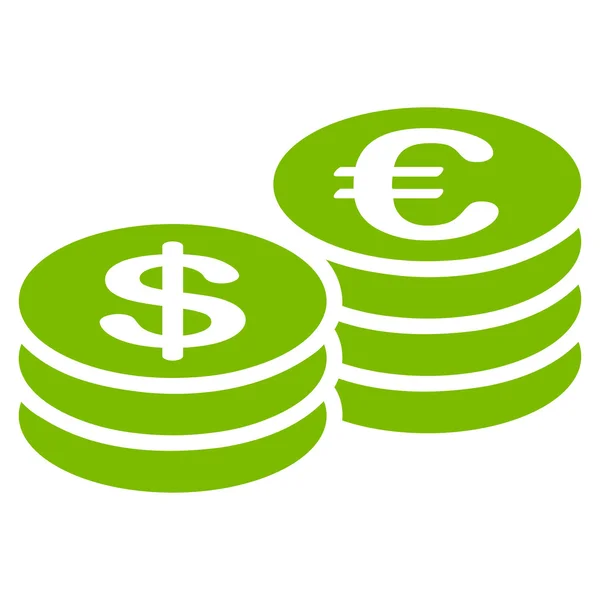 Monet Dolar euro ikona z Bicolor Euro Banking zestaw — Zdjęcie stockowe