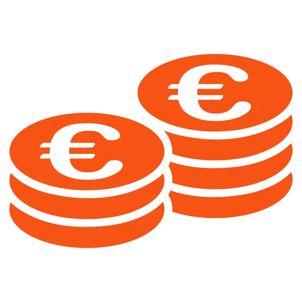 Euro munt stapels icoon uit Bicolor Euro Banking instellen — Stockfoto