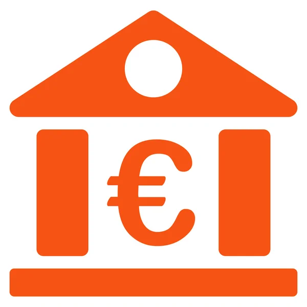 Icono del edificio del banco de BiColor Euro Banking Set —  Fotos de Stock