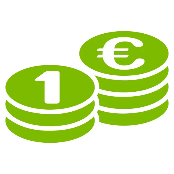 Moedas um ícone de euro de BiColor Euro Banking Set — Fotografia de Stock