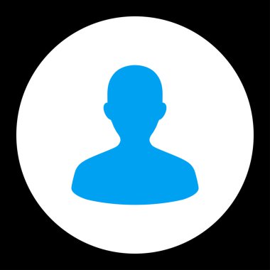 Kullanıcı düz mavi ve beyaz Renkler düğmesini yuvarlak