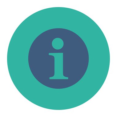 Bilgi düz kobalt ve mavi renkler düğmesini yuvarlak