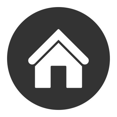 Ev düz beyaz ve gri renkler düğmesini yuvarlak