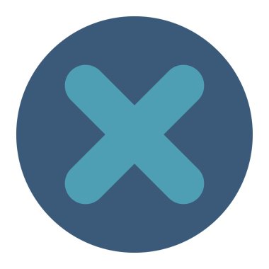 Düz mavi iptal ve mavi renkler düğmesini yuvarlak