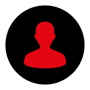 Yuvarlak düğmesi Kullanıcı düz yoğun kırmızı ve siyah renk