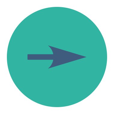 Ok ekseni X düz kobalt ve mavi renkler düğmesini yuvarlak