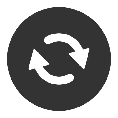 Düz beyaz yenilemek ve gri renkler düğmesini yuvarlak