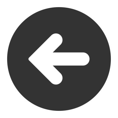 Ok sol düz beyaz ve gri renkler düğmesini yuvarlak