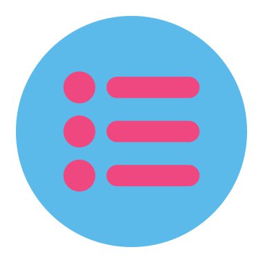 Öğeleri düz pembe ve mavi renkler düğmesini yuvarlak