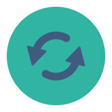 Yenileme Ccw düz kobalt ve mavi renkler düğmesini yuvarlak