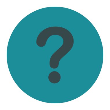 Yuvarlak düğmesi soru düz yumuşak mavi renkler