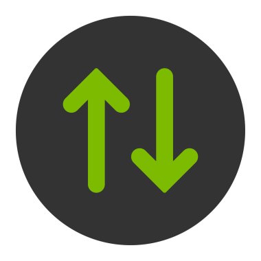 Düz eko yeşil flip ve gri renkler düğmesini yuvarlak