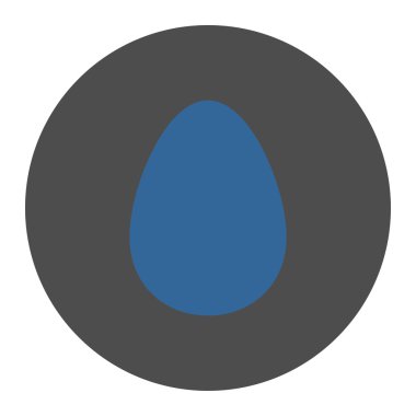 Yumurta düz kobalt ve gri renkler düğmesini yuvarlak