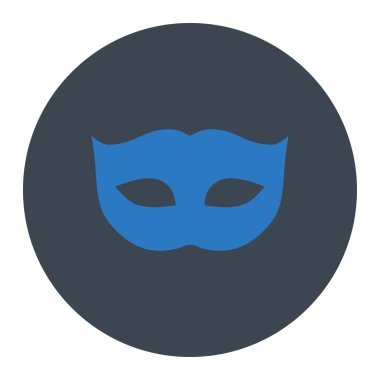 Gizlilik maskesi düz düz mavi renkler düğmesini yuvarlak