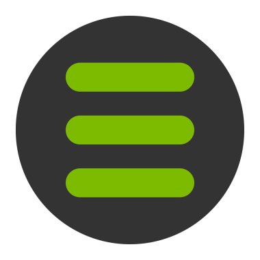 Düz eko yeşil yığını ve gri renkler düğmesini yuvarlak