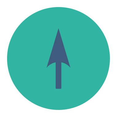 Ok eksen Y düz kobalt ve mavi renkler düğmesini yuvarlak