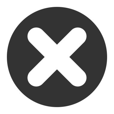 İptal düz beyaz ve gri renkler düğmesini yuvarlak