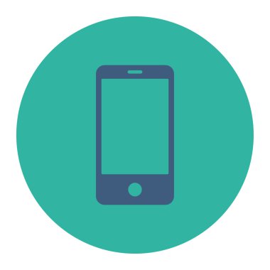 Smartphone düz kobalt ve mavi renkler düğmesini yuvarlak