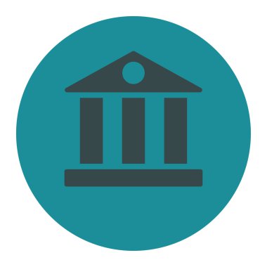 Banka düz yumuşak mavi renkler düğmesini yuvarlak