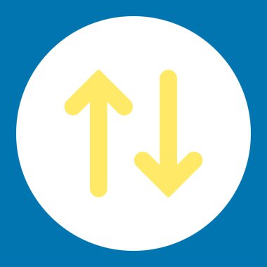 Düz sarı flip ve beyaz renkler düğmesini yuvarlak