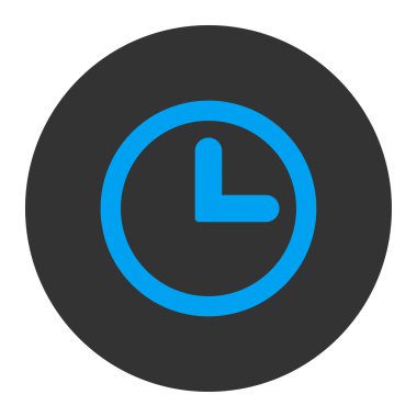 Yuvarlak düğmesini saat düz mavi ve gri renkler