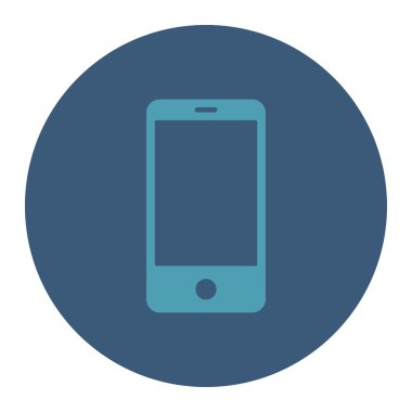 Yuvarlak düğmesini Smartphone düz mavi ve mavi renkler