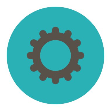 Yuvarlak düğmesini vites düz gri ve mavi renkler