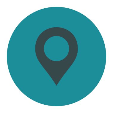 Yuvarlak düğmesini harita işaretleyici düz yumuşak mavi renkler