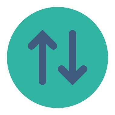 Düz kobalt flip ve mavi renkler düğmesini yuvarlak