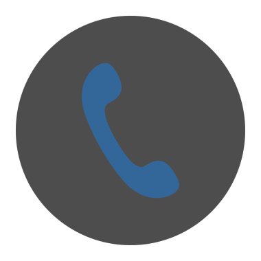 Telefon düz kobalt ve gri renkler düğmesini yuvarlak