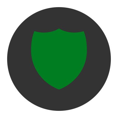 Yuvarlak düğmesini kalkan düz yeşil ve gri renkler