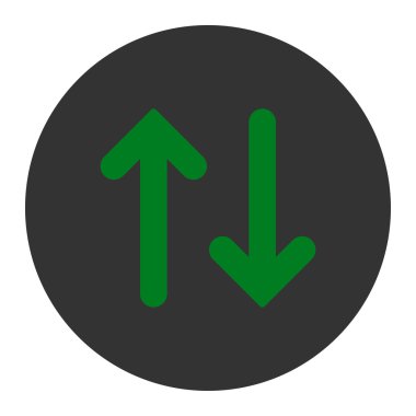 Düz yeşil flip ve gri renkler düğmesini yuvarlak