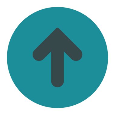 Ok yukarı düz yumuşak mavi renkler düğmesini yuvarlak