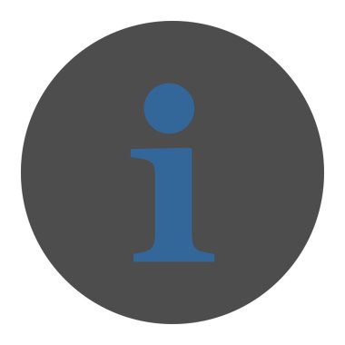 Bilgi düz kobalt ve gri renkler düğmesini yuvarlak