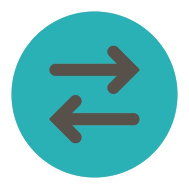 Yatay düz gri flip ve mavi renkler düğmesini yuvarlak